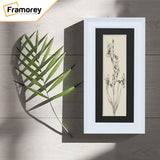 Panoramic Size Grained White Picture Frame Photo Frame Fletcher Wood With Black Mount