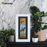 Panoramic Size Grained White Picture Frame Photo Frame Fletcher Wood With Black Mount
