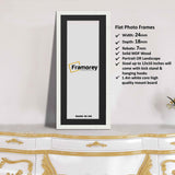 Flat Panoramic White Photo Frame Wall Art Frame With Black Mount