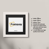 Square White Picture Frames Handmade Wooden Photo Frames With Black Mount