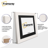 Square White Picture Frames Handmade Wooden Photo Frames With Black Mount