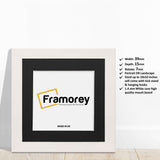 Square White Picture Frames Handmade Wooden Photo Frames With Black Mount