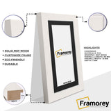 Panoramic White Picture Frames Wooden Poster Frames With Black Mount