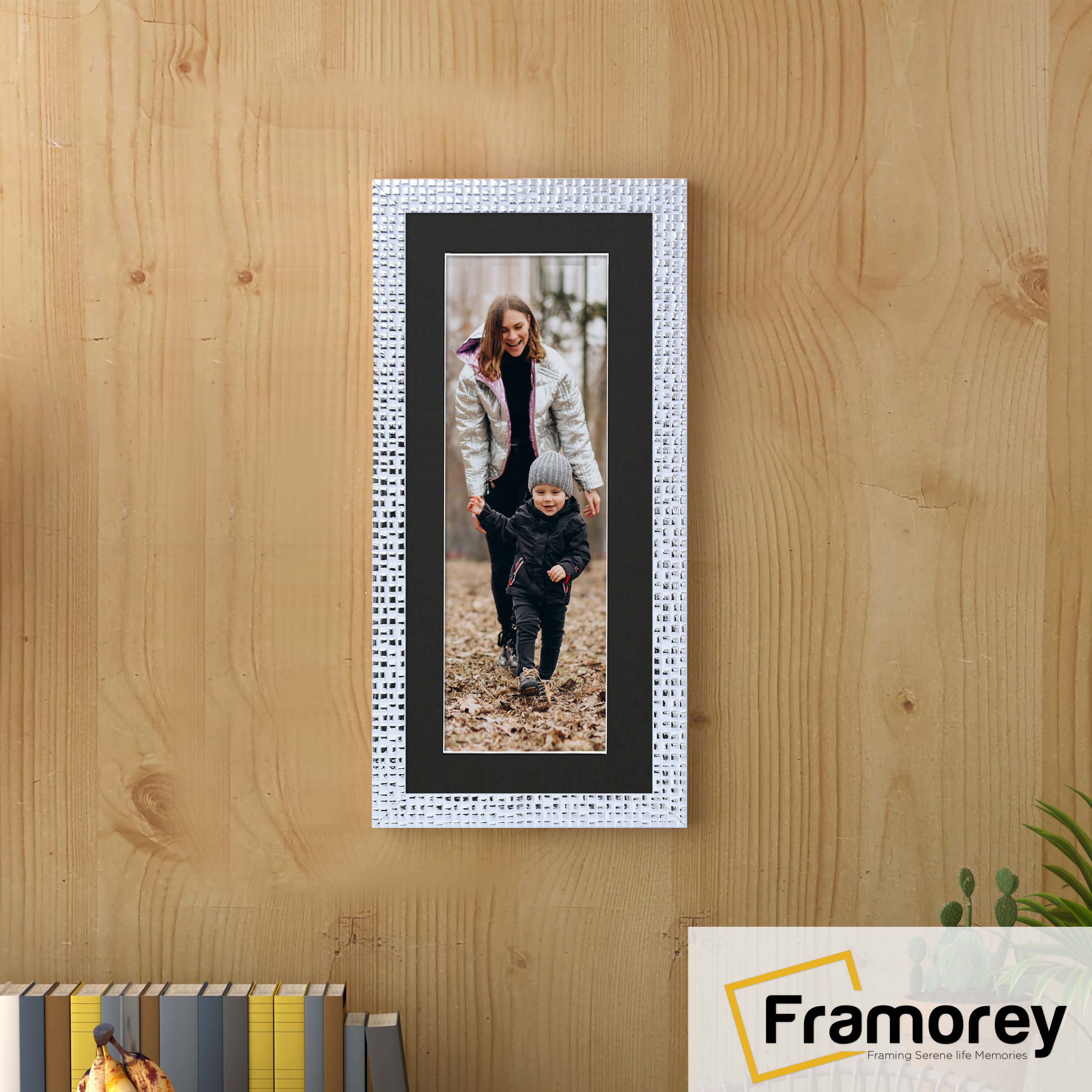 Panoramic Size White Picture Frame Rockstar Wall Art Frame With Black Mount