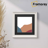 Swept Style Square White Picture Frame Wall Decor Photo Frame With Black  Mount