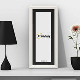 Antique Style Panoramic White Picture Frame With Black Mount