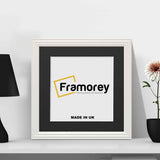 Antique Style Square White Picture Frame Wall Art Frame With Black Mount