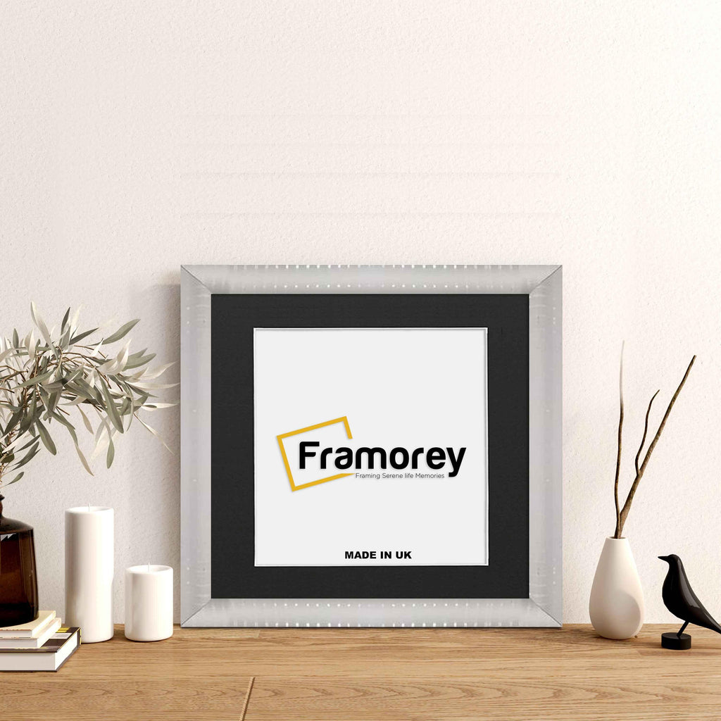 White Wall Hanging Picture Frame Square Size Frame With Black Mount