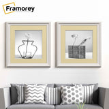 Square Size White Shabby Picture Frame With Ivory Mount