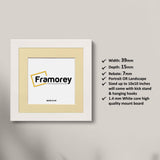 Square White Picture Frames Handmade Photo Frames With Ivory Mount