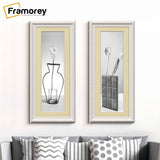 Panoramic Size White Picture Frame Shabby Wall Frames With Ivory Mount