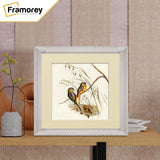 White Wall Hanging Picture Frame Square Size Frame With Ivory Mount