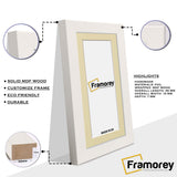 Panoramic White Picture Frames Handmade Wooden Frames With Ivory Mount