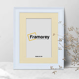 Grained White Picture Frame Fletcher Wood Wall Art Frame With Ivory Mount