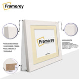 Square White Picture Frames Handmade Photo Frames With Ivory Mount