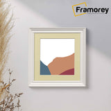 Swept Style Square White Picture Frame Wall Decor Photo Frame With Ivory Mount