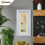 Panoramic Size Limed White Engraved Frames Handmade Poster Frames With Ivory Mount