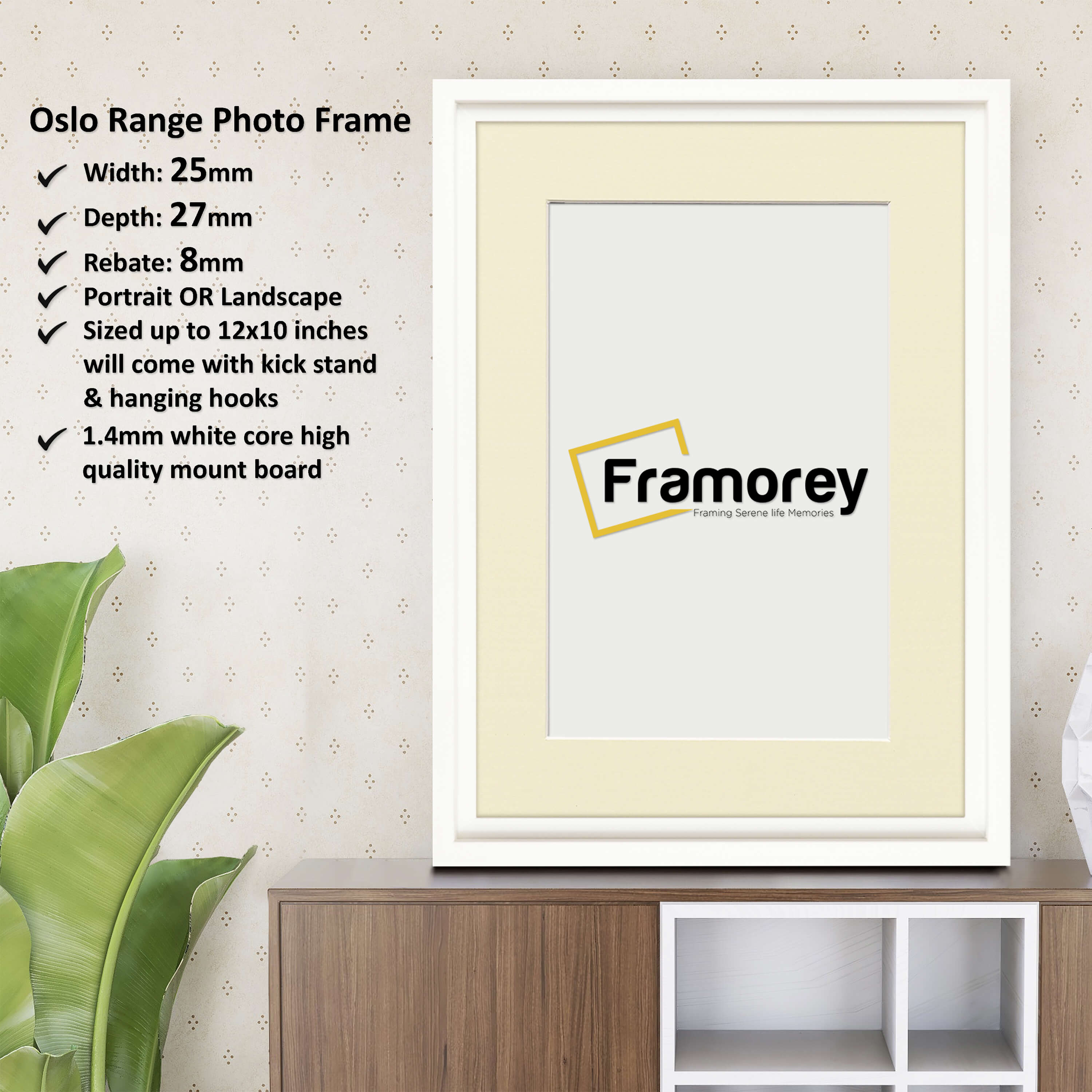 White Picture Frame Oslo Style Photo Frames With Ivory Mount
