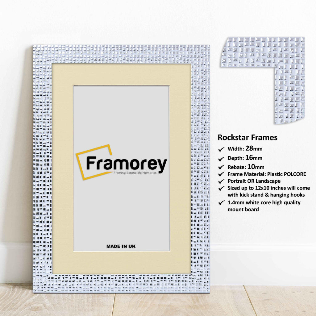 White Picture Frame Photo Frame Rockstar Wall Art Frame With Ivory Mount