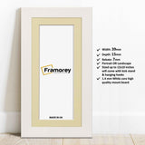 Panoramic White Picture Frames Handmade Wooden Frames With Ivory Mount