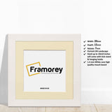 Square White Picture Frames Handmade Photo Frames With Ivory Mount
