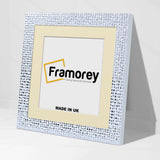 Square Size White Picture Frame Rockstar Style Photo Frame With Ivory Mount