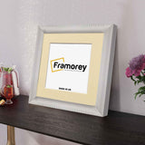 White Wall Hanging Picture Frame Square Size Frame With Ivory Mount