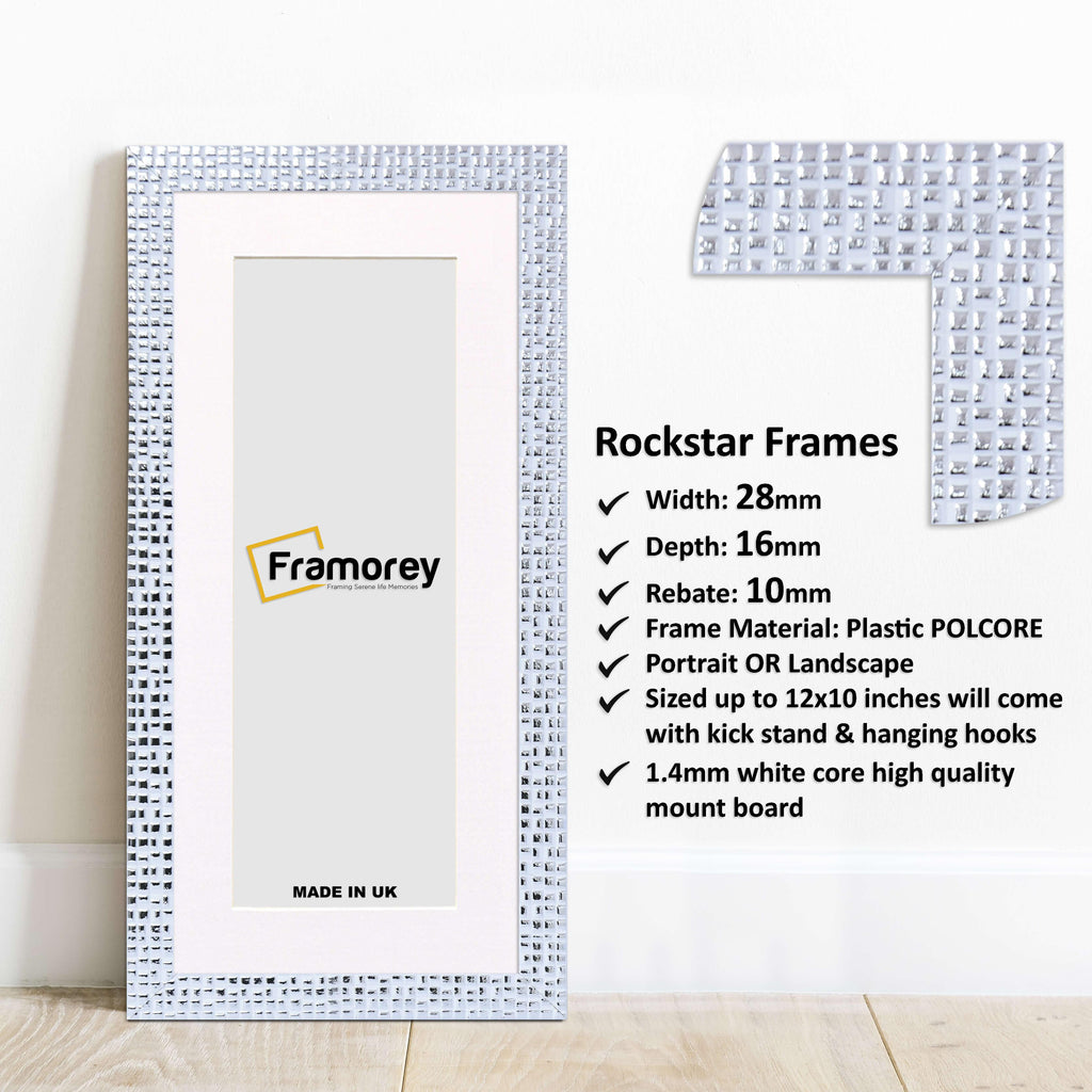 Panoramic White Picture Frame Rockstar Wall Art Frame With White Mount