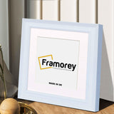 Square Size Grained White Picture Frame Fletcher Wood Style With White Mount