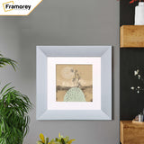 Square Size Limed White Picture Frames With White Mount