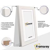 Panoramic White Picture Frames Wooden Poster Frames With White Mount