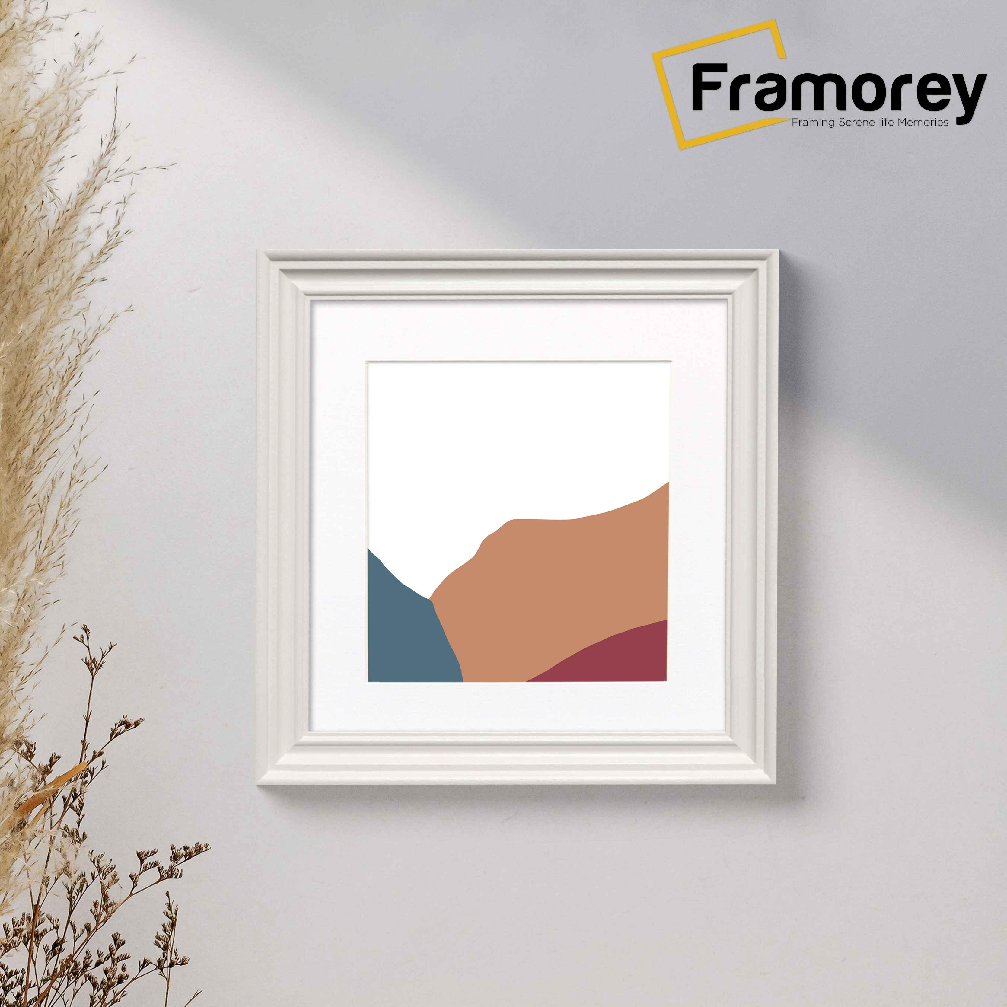 Square Whispy Frame Swept Style Square White Picture Frame with White Mount – FRAMOREY