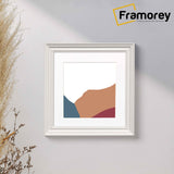 Swept Style Square White Picture Frame With White Mount