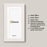 Panoramic White Picture Frames Wooden Poster Frames With White Mount