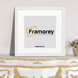 Flat Square Size White Photo Frame Wall Art Frame With White Mount