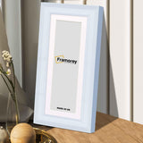 Panoramic Size Grained White Picture Frame Photo Frame Fletcher Wood With White Mount