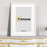 Flat White Picture Photo Frame Wall Art Poster Frame With White Mount