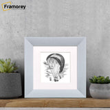 Square Size Limed White Picture Frames With White Mount