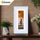 Panoramic Size Grained White Picture Frame Photo Frame Fletcher Wood With White Mount