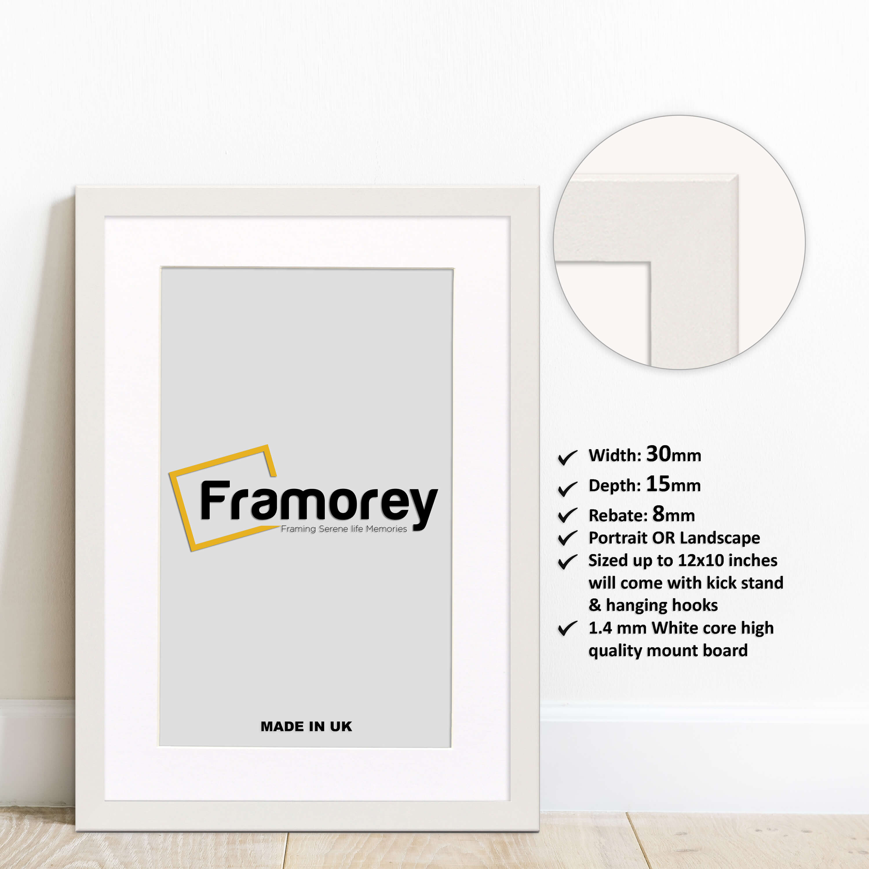 White Picture Frame With White Mount