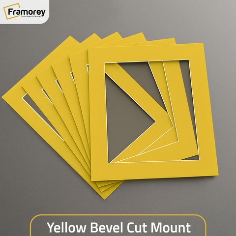 Yellow Bevel Cut Mount.