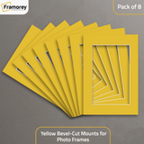 Yellow Bevel Cut Mount pack of 8.