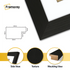Square Size Thin Ash Black Frame With White Mount