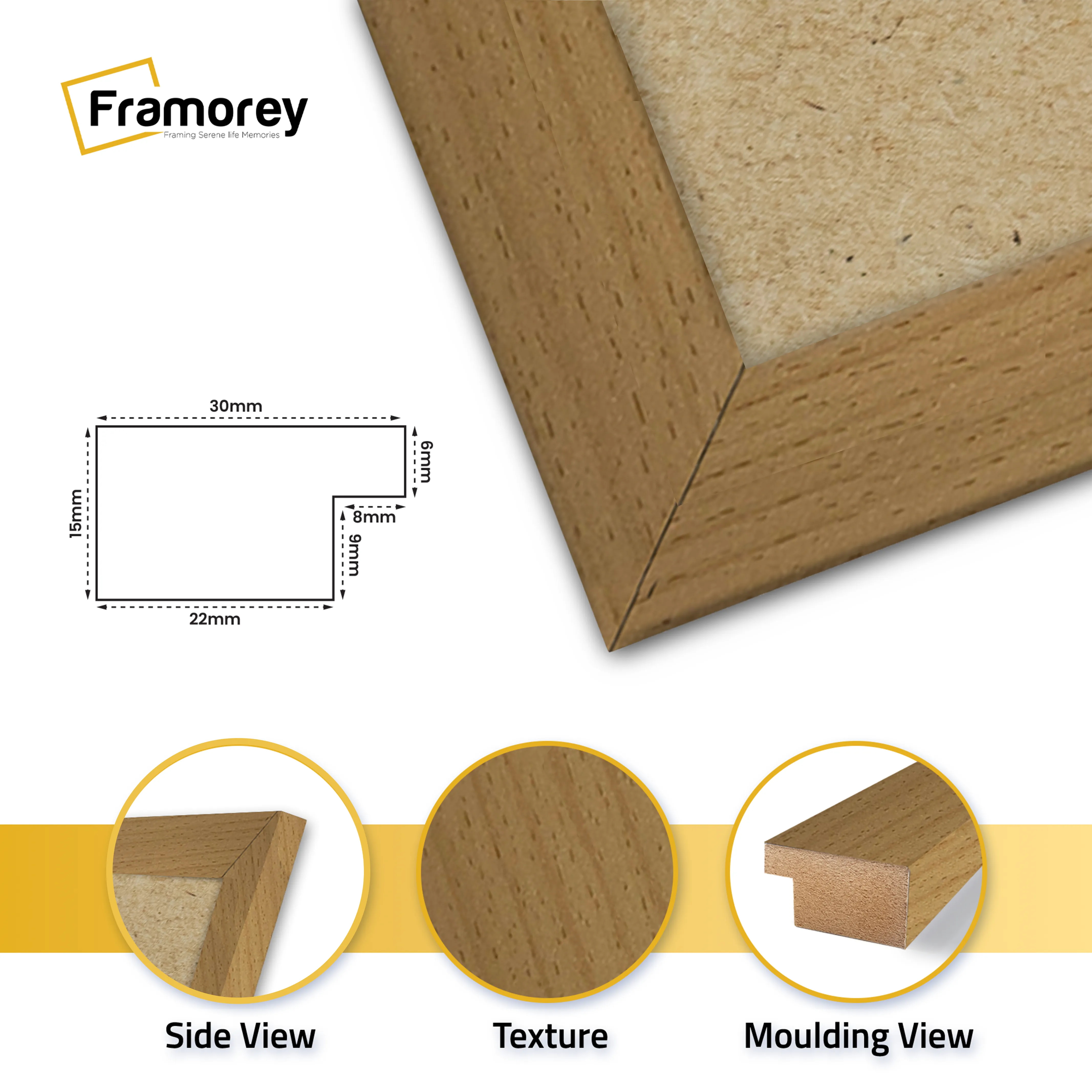 Panoramic Size Beech Picture Frames Wall Decor Frame