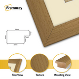 Square Size Beech Picture Frame With Ivory Mount
