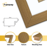 Square Size Beech Picture Frame With White Mount