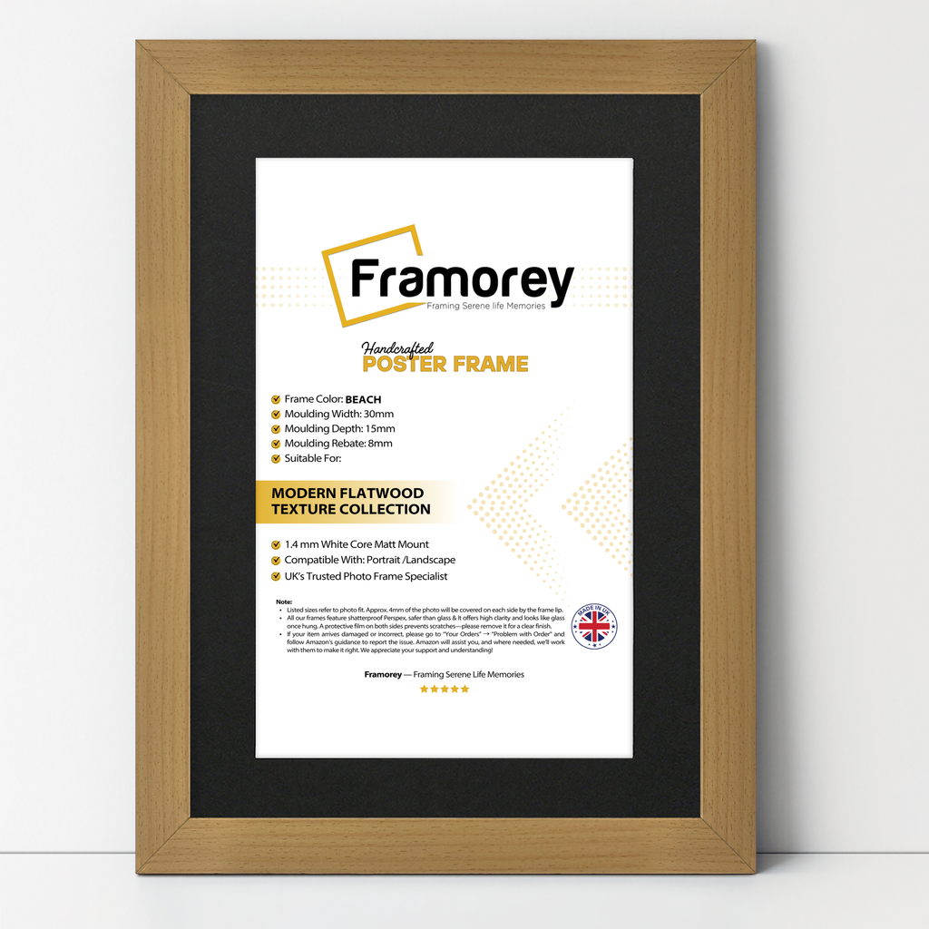 Beech Picture Frame With Black Mount