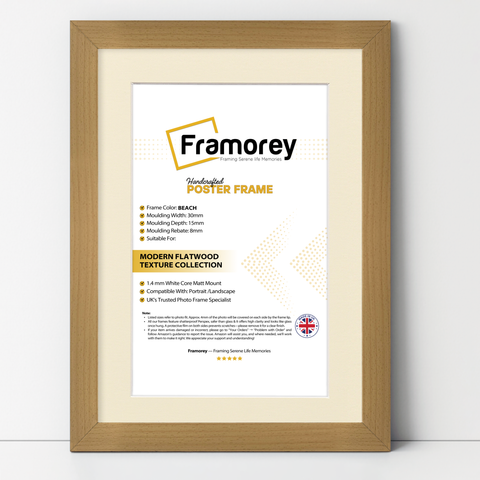 Beech Picture Frame With Ivory Mount
