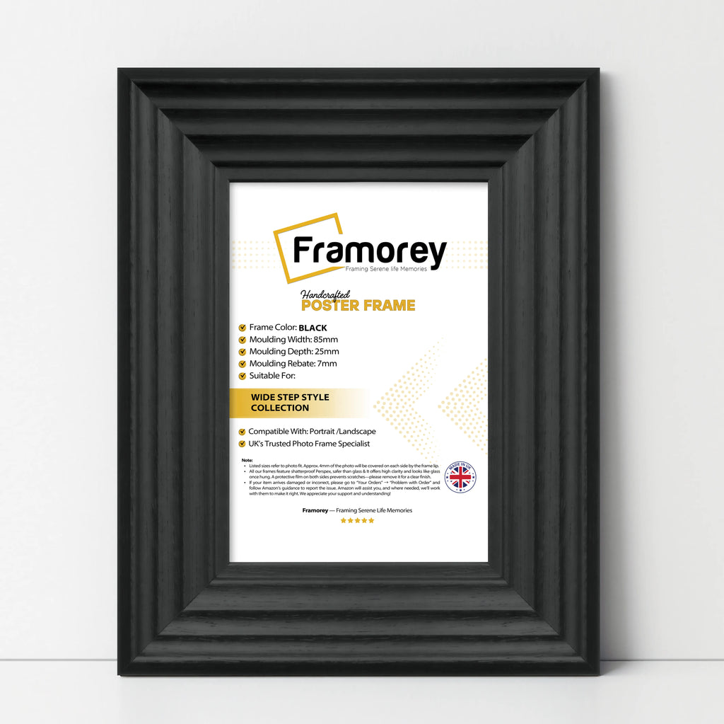Black Wooden Picture Frames Big Step Style Photo Frames