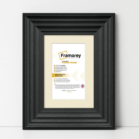 Black Wooden Picture Frames With Ivory Mount